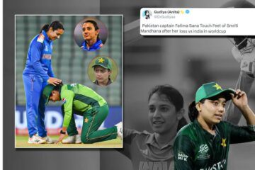 کیا واقعی فاطمہ ثنا نے بھارتی کھلاڑی کے پاؤں چھوئے؟فیکٹ چیک