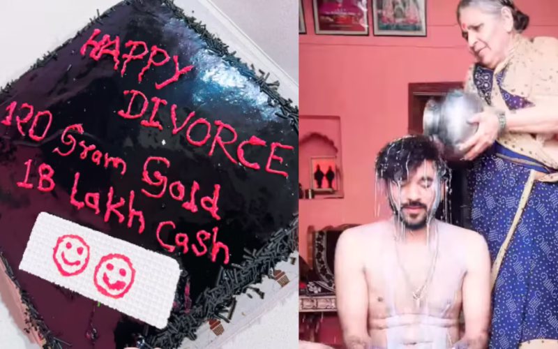 طلاق کا جشن! بھارتی ماں نے بیٹے کو دودھ سے نہلا کر شادی جیسی رسومات ادا کیں، ویڈیو وائرل